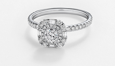 Sir Michael Hill Designer Halo Engagement Ring with 0.79 Carat TW Diamonds in 18kt White Gold Sir Michael Hill Designer Halo Engagement Ring with 0.79 Carat TW Diamonds in 18kt White Gold