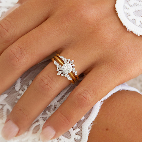 Solitaire engagement ring with enhancer Solitaire engagement ring with enhancer