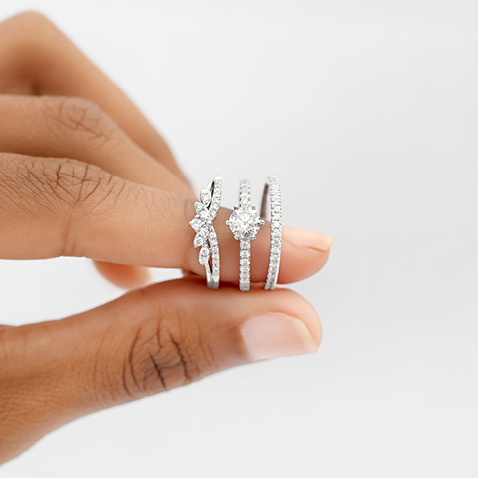 White Gold and Diamond Bridal Rings White Gold and Diamond Bridal Rings